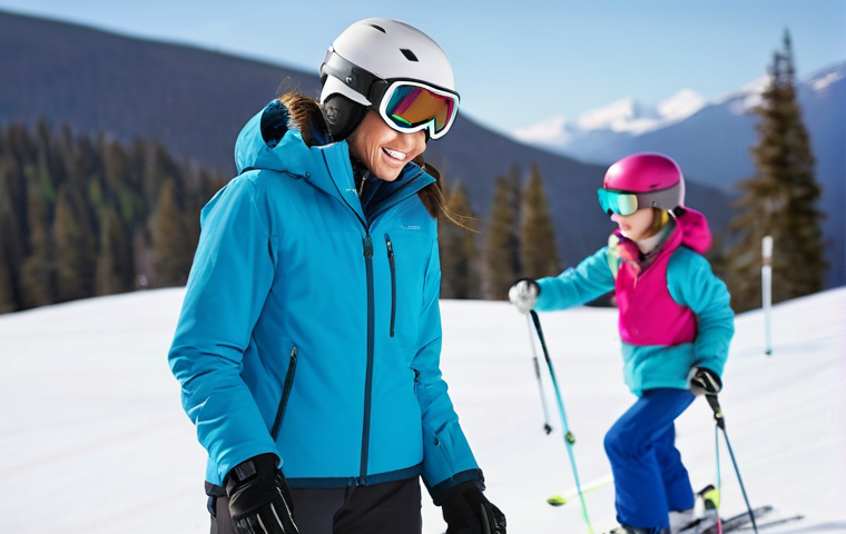 스키 강사의 실기 연습 노하우 - **Prompt:** A focused and interactive scene featuring a friendly ski instructor, wearing a brightly ...