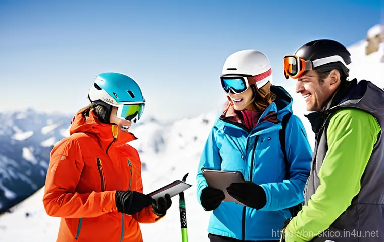 스키 강사의 팀원 간 협력 사례 - **Prompt: Collaborative Ski Instructor Team Meeting on the Slopes**
    "A diverse group of professi...